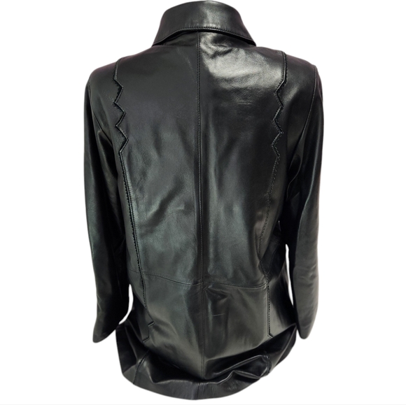 Alaska vintage Button-down Leather Jacket Size Small black - Picture 4 of 11